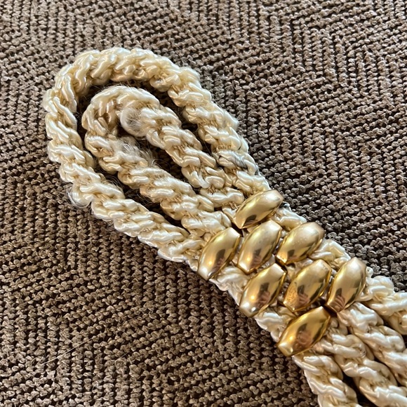 Accessories Vintage Rope Belt With Gold Metal Accents And Ornate